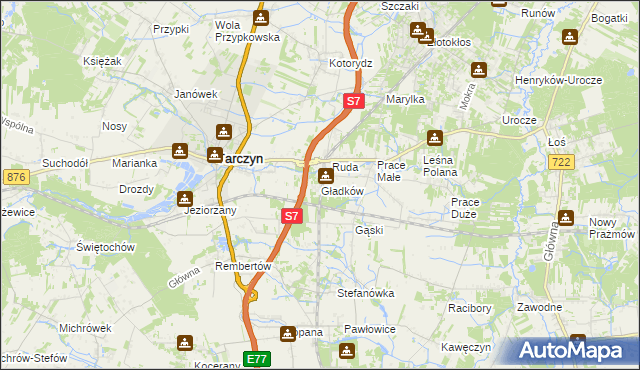 mapa Gładków, Gładków na mapie Targeo
