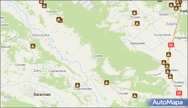 mapa Gleba, Gleba na mapie Targeo