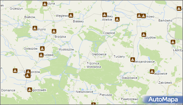 mapa Głębowice gmina Wińsko, Głębowice gmina Wińsko na mapie Targeo