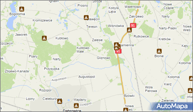mapa Gliznowo, Gliznowo na mapie Targeo