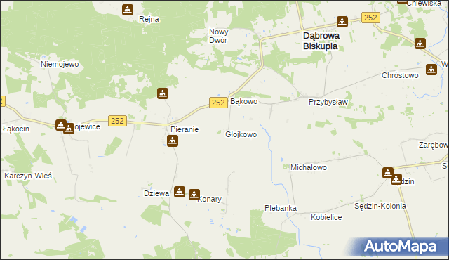 mapa Głojkowo, Głojkowo na mapie Targeo