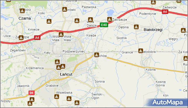 mapa Głuchów gmina Łańcut, Głuchów gmina Łańcut na mapie Targeo