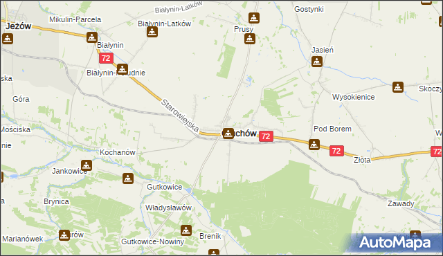 mapa Głuchów powiat skierniewicki, Głuchów powiat skierniewicki na mapie Targeo