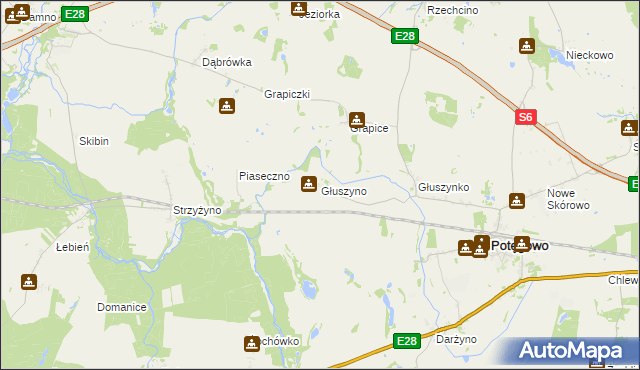 mapa Głuszyno, Głuszyno na mapie Targeo