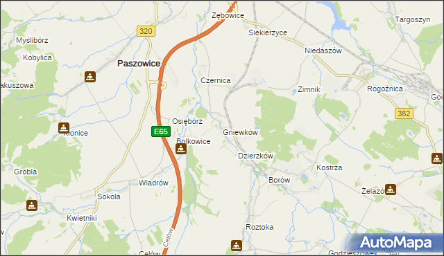 mapa Gniewków, Gniewków na mapie Targeo