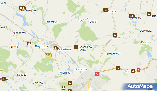 mapa Goczałków Górny, Goczałków Górny na mapie Targeo