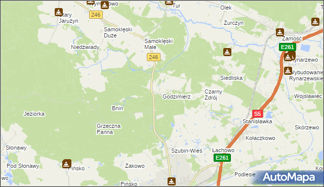mapa Godzimierz gmina Szubin, Godzimierz gmina Szubin na mapie Targeo