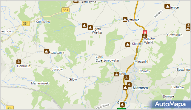 mapa Gola Dzierżoniowska, Gola Dzierżoniowska na mapie Targeo