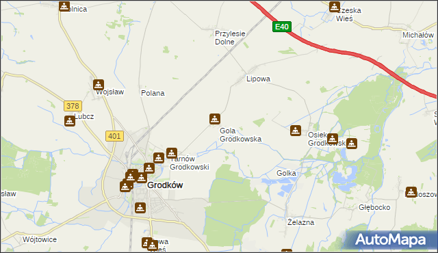 mapa Gola Grodkowska, Gola Grodkowska na mapie Targeo