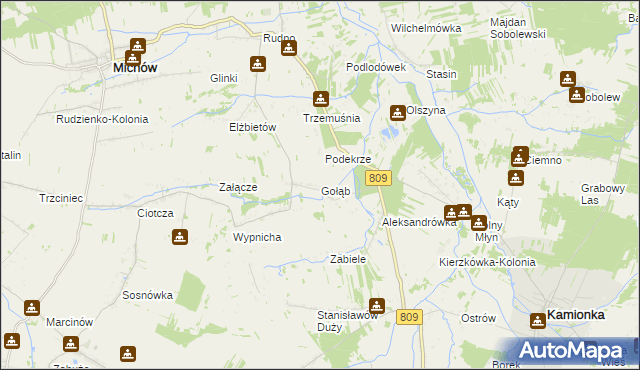 mapa Gołąb gmina Michów, Gołąb gmina Michów na mapie Targeo
