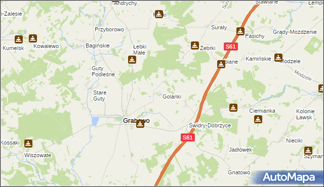 mapa Golanki, Golanki na mapie Targeo