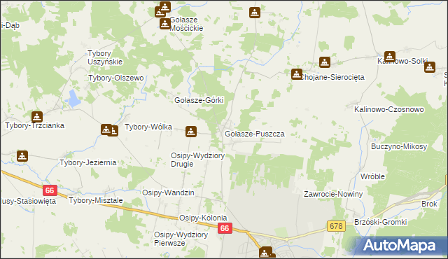 mapa Gołasze-Puszcza, Gołasze-Puszcza na mapie Targeo