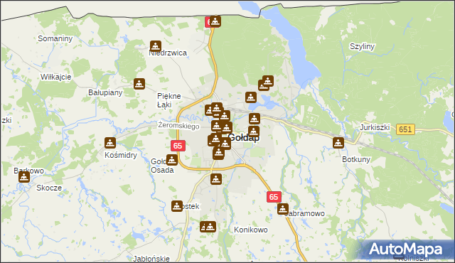 mapa Gołdap, Gołdap na mapie Targeo