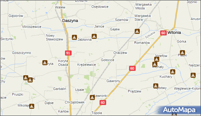 mapa Gołocice, Gołocice na mapie Targeo