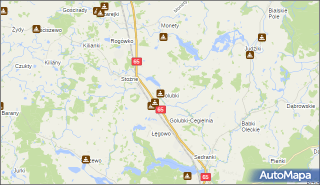mapa Golubki, Golubki na mapie Targeo