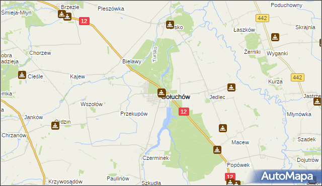 mapa Gołuchów powiat pleszewski, Gołuchów powiat pleszewski na mapie Targeo