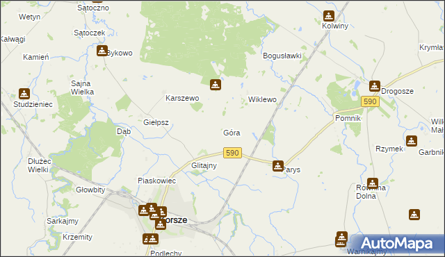 mapa Góra gmina Korsze, Góra gmina Korsze na mapie Targeo