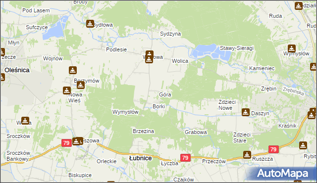 mapa Góra gmina Łubnice, Góra gmina Łubnice na mapie Targeo