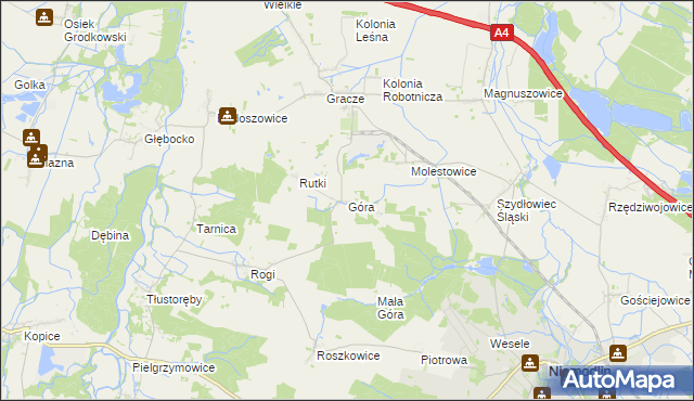 mapa Góra gmina Niemodlin, Góra gmina Niemodlin na mapie Targeo