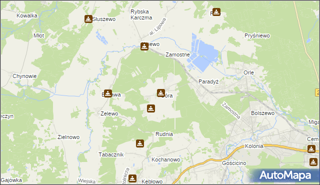 mapa Góra gmina Wejherowo, Góra gmina Wejherowo na mapie Targeo