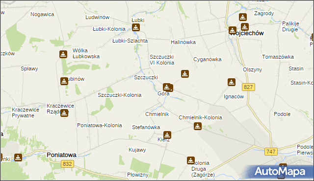 mapa Góra gmina Wojciechów, Góra gmina Wojciechów na mapie Targeo