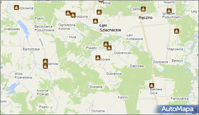 mapa Górale gmina Łęki Szlacheckie, Górale gmina Łęki Szlacheckie na mapie Targeo