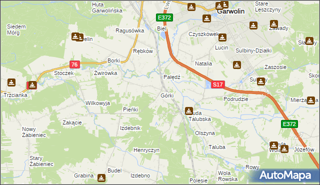 mapa Górki gmina Garwolin, Górki gmina Garwolin na mapie Targeo