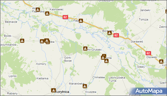 mapa Górki-Grubaki, Górki-Grubaki na mapie Targeo