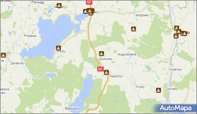 mapa Górkowo, Górkowo na mapie Targeo