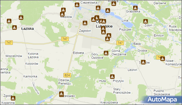 mapa Góry Opolskie, Góry Opolskie na mapie Targeo
