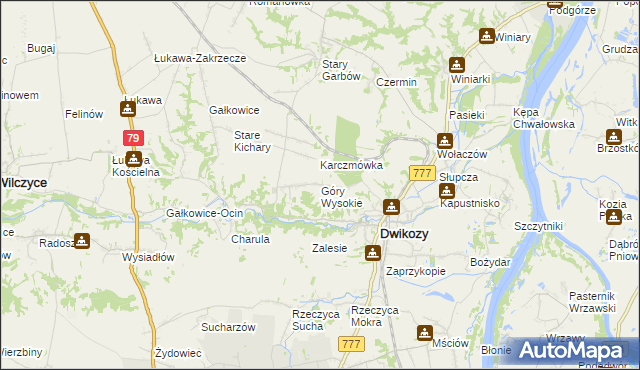 mapa Góry Wysokie, Góry Wysokie na mapie Targeo