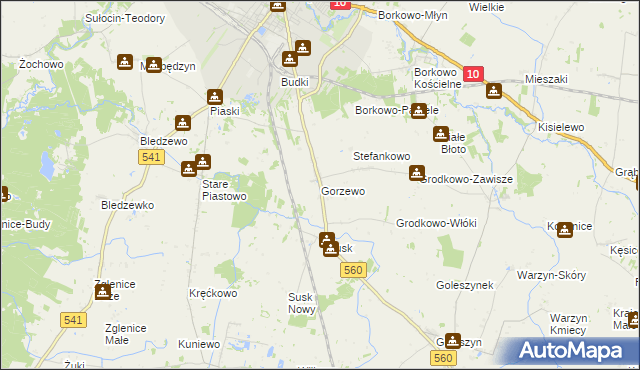 mapa Gorzewo gmina Sierpc, Gorzewo gmina Sierpc na mapie Targeo