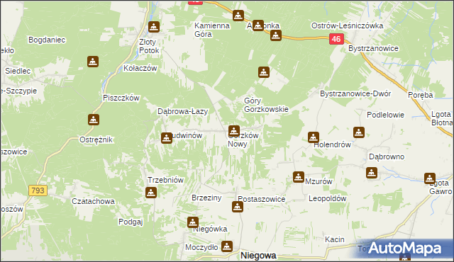 mapa Gorzków Nowy, Gorzków Nowy na mapie Targeo