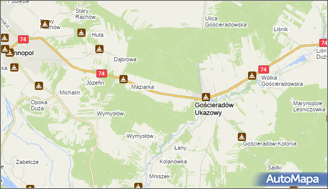 mapa Gościeradów-Folwark, Gościeradów-Folwark na mapie Targeo