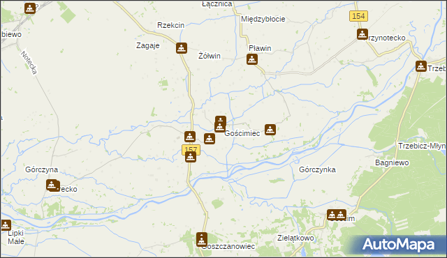 mapa Gościmiec, Gościmiec na mapie Targeo