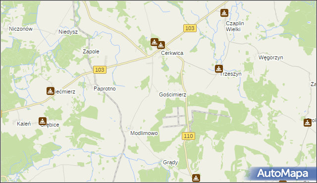 mapa Gościmierz, Gościmierz na mapie Targeo