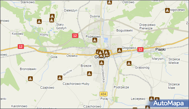 mapa Gostyń, Gostyń na mapie Targeo
