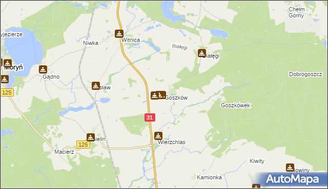 mapa Goszków, Goszków na mapie Targeo