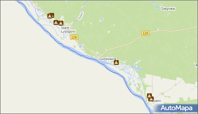 mapa Gozdowice, Gozdowice na mapie Targeo