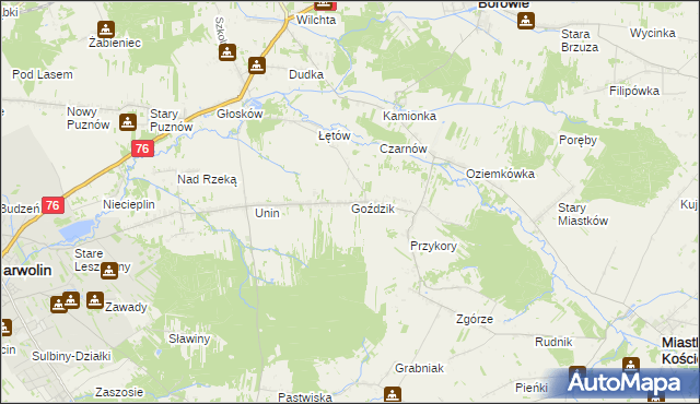 mapa Goździk, Goździk na mapie Targeo