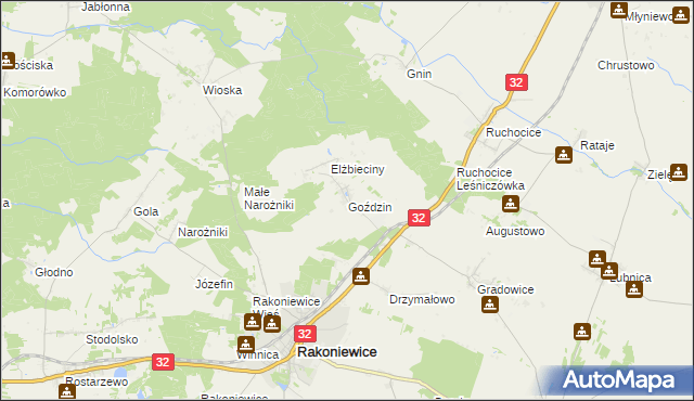 mapa Goździn, Goździn na mapie Targeo