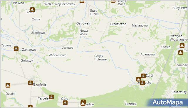 mapa Grądy Polewne, Grądy Polewne na mapie Targeo