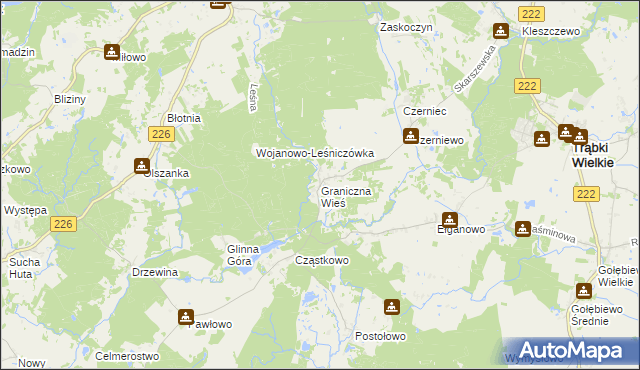 mapa Graniczna Wieś, Graniczna Wieś na mapie Targeo