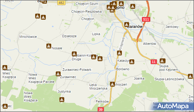 mapa Grębanin, Grębanin na mapie Targeo