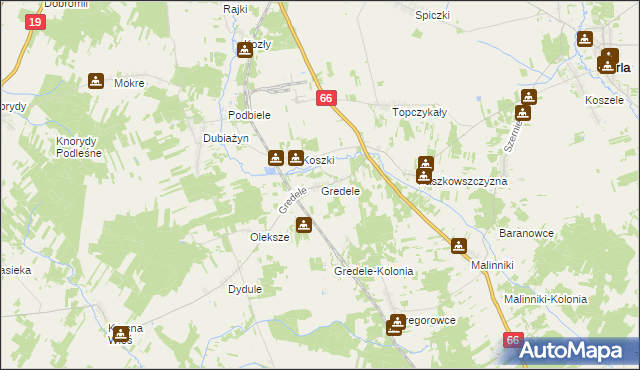 mapa Gredele, Gredele na mapie Targeo