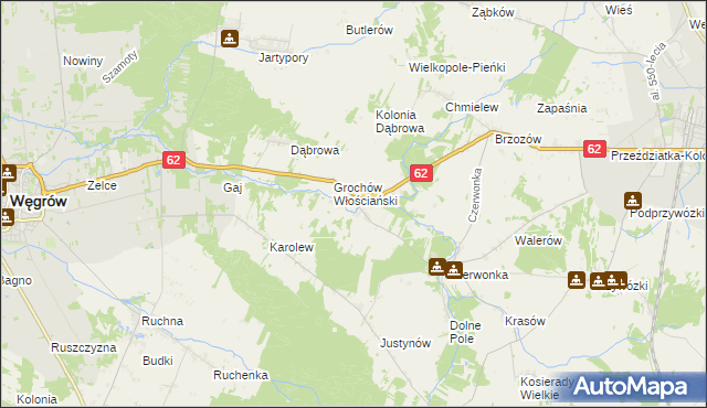 mapa Grochów Szlachecki, Grochów Szlachecki na mapie Targeo