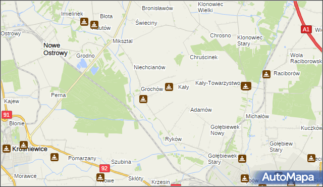 mapa Grochówek, Grochówek na mapie Targeo