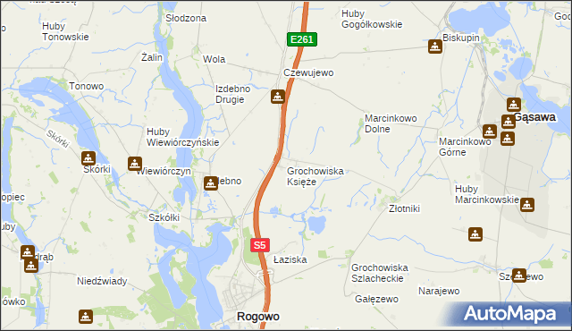 mapa Grochowiska Księże, Grochowiska Księże na mapie Targeo