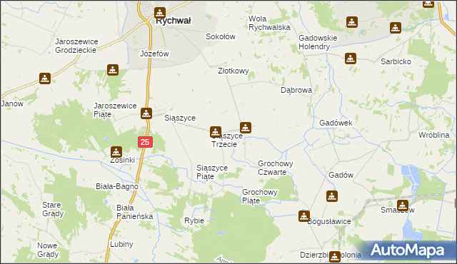 mapa Grochowy, Grochowy na mapie Targeo