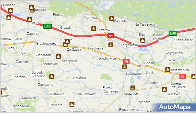 mapa Grodkowice, Grodkowice na mapie Targeo